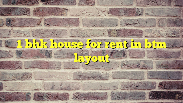 1 bhk house for rent in btm layout