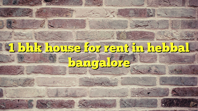 1 bhk house for rent in hebbal bangalore