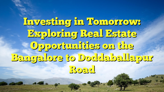 Investing in Tomorrow: Exploring Real Estate Opportunities on the Bangalore to Doddaballapur Road